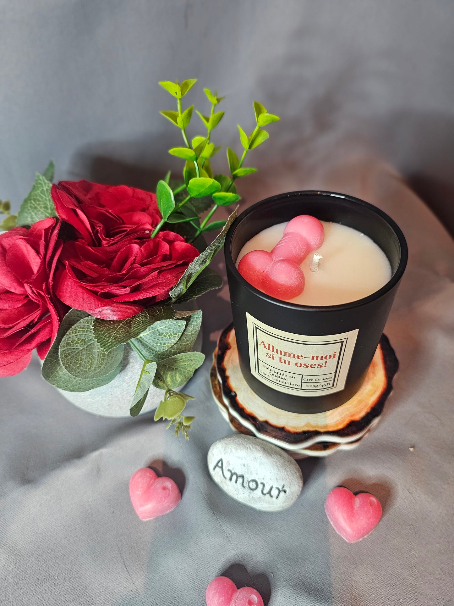 Bougies classique noir st-valentin