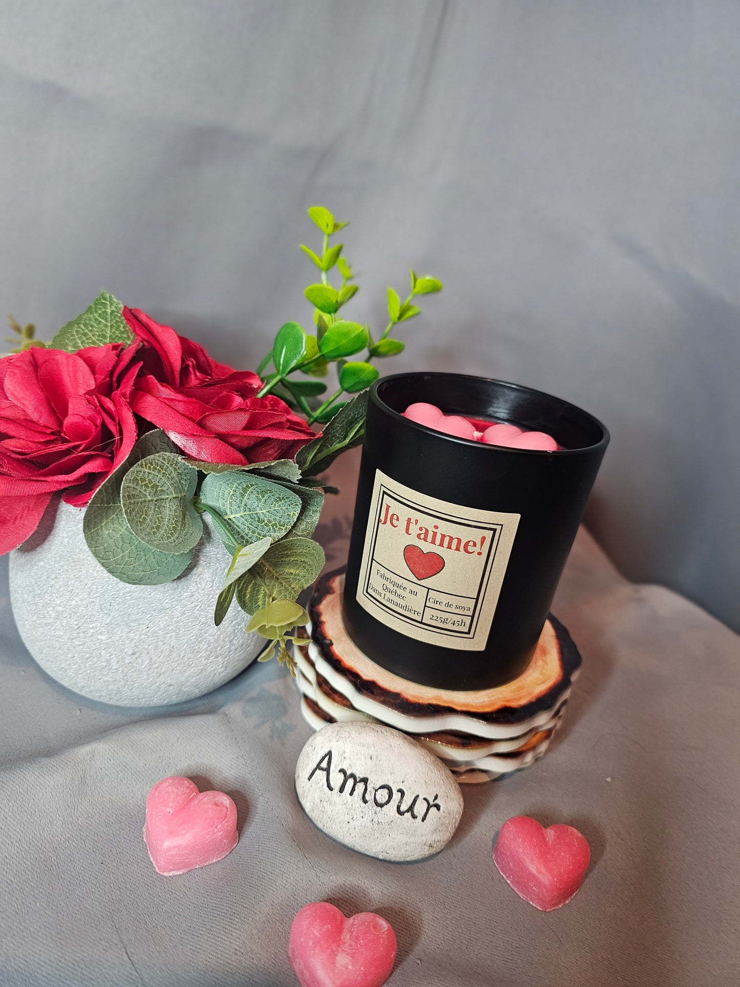 Bougies classique noir st-valentin