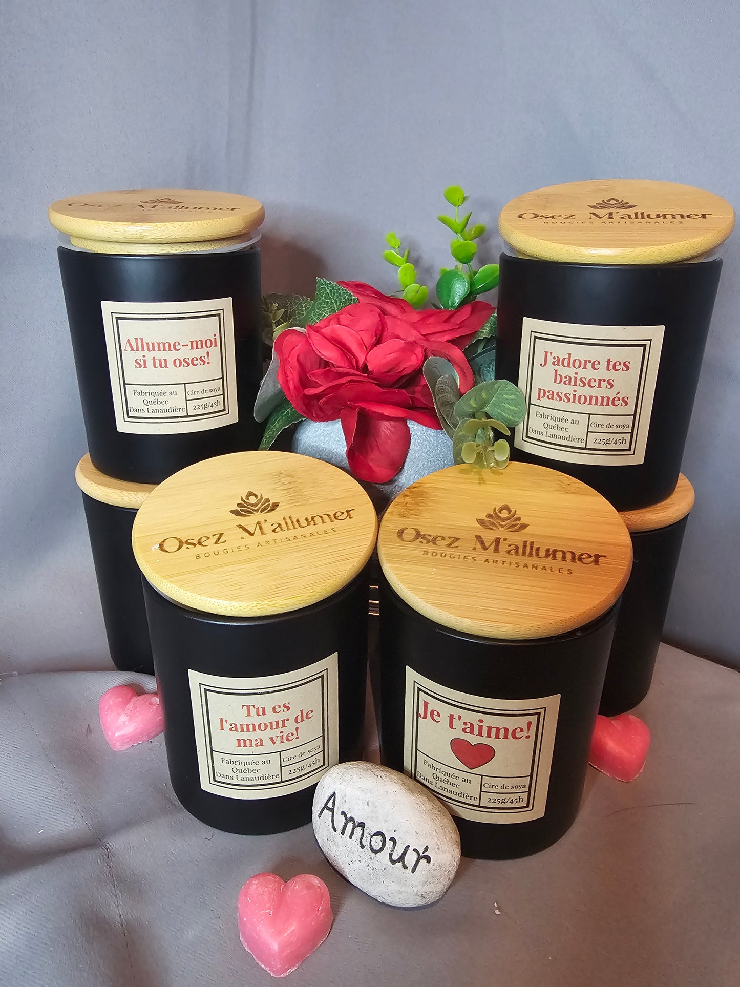 Bougies classique noir st-valentin