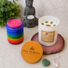 Bougie spirituelle pierres précieuses - Chakra cœur