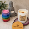 Bougie spirituelle pierres précieuses - Chakra couronne